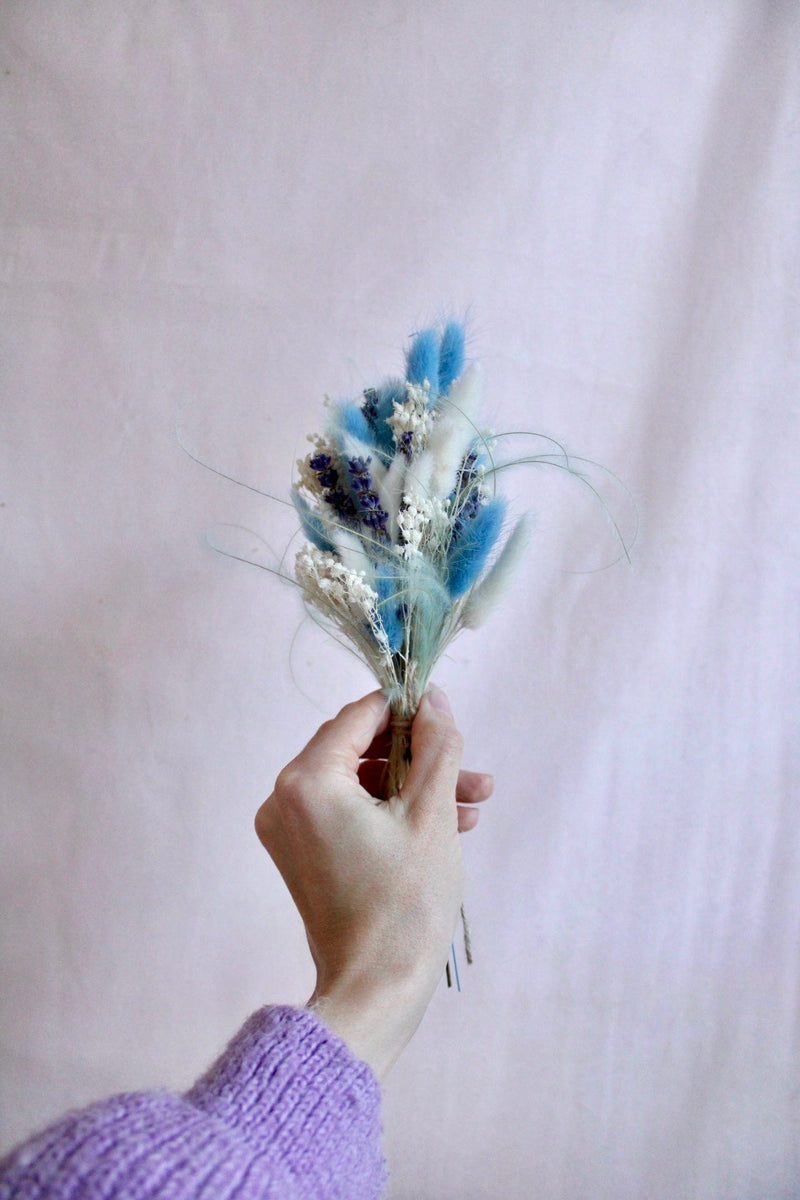 Vasenglück Trockenblumen Kleiner Trockenblumenstrauss „Lavendel-Liebe“ | Blau & Creme