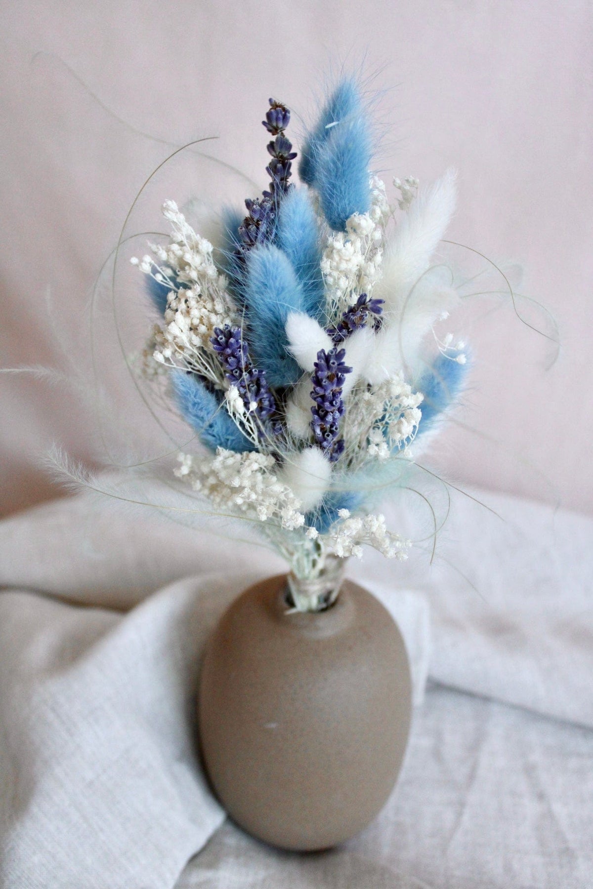 Vasenglück Trockenblumen Kleiner Trockenblumenstrauss „Lavendel-Liebe“ | Blau & Creme