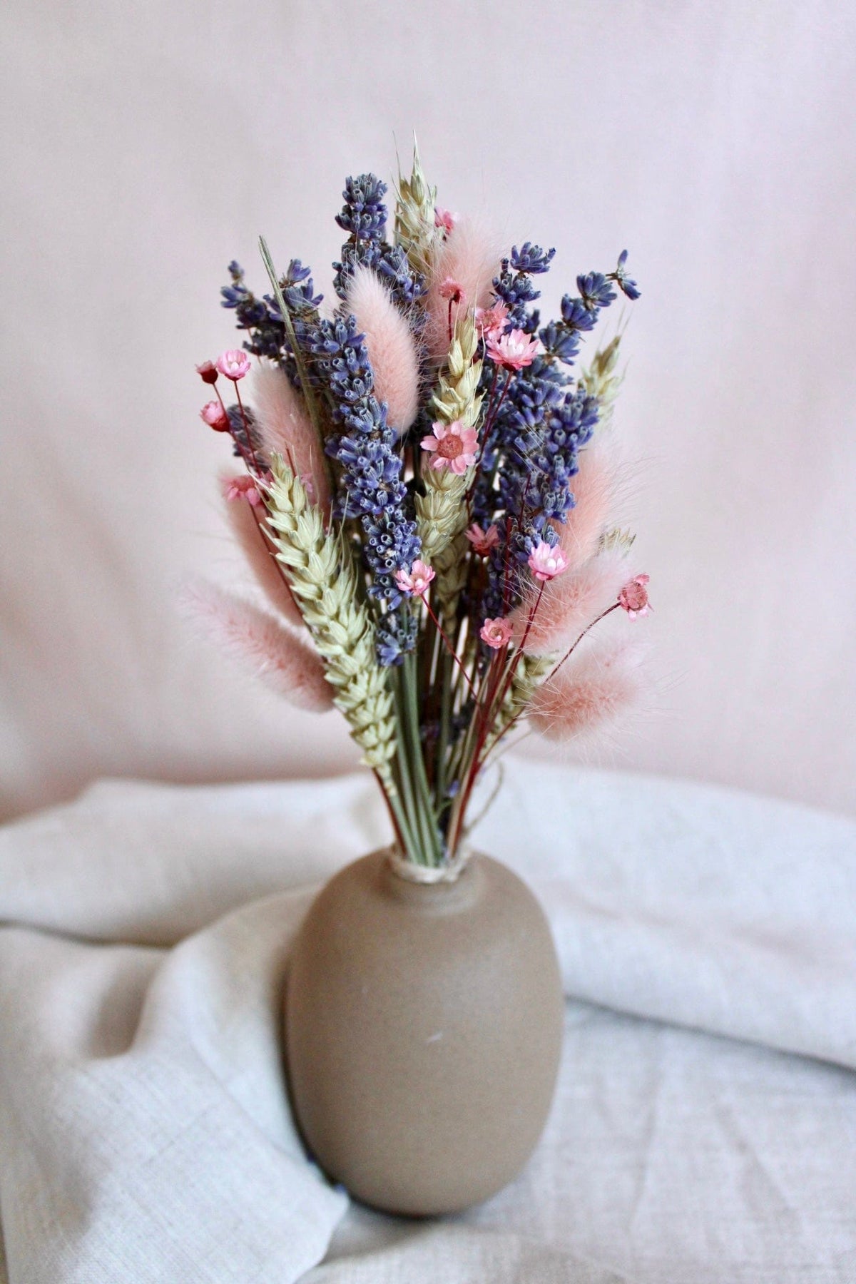 Vasenglück Trockenblumen Kleiner Trockenblumenstrauss „Lavendel-Liebe“ | Rosa & Grün