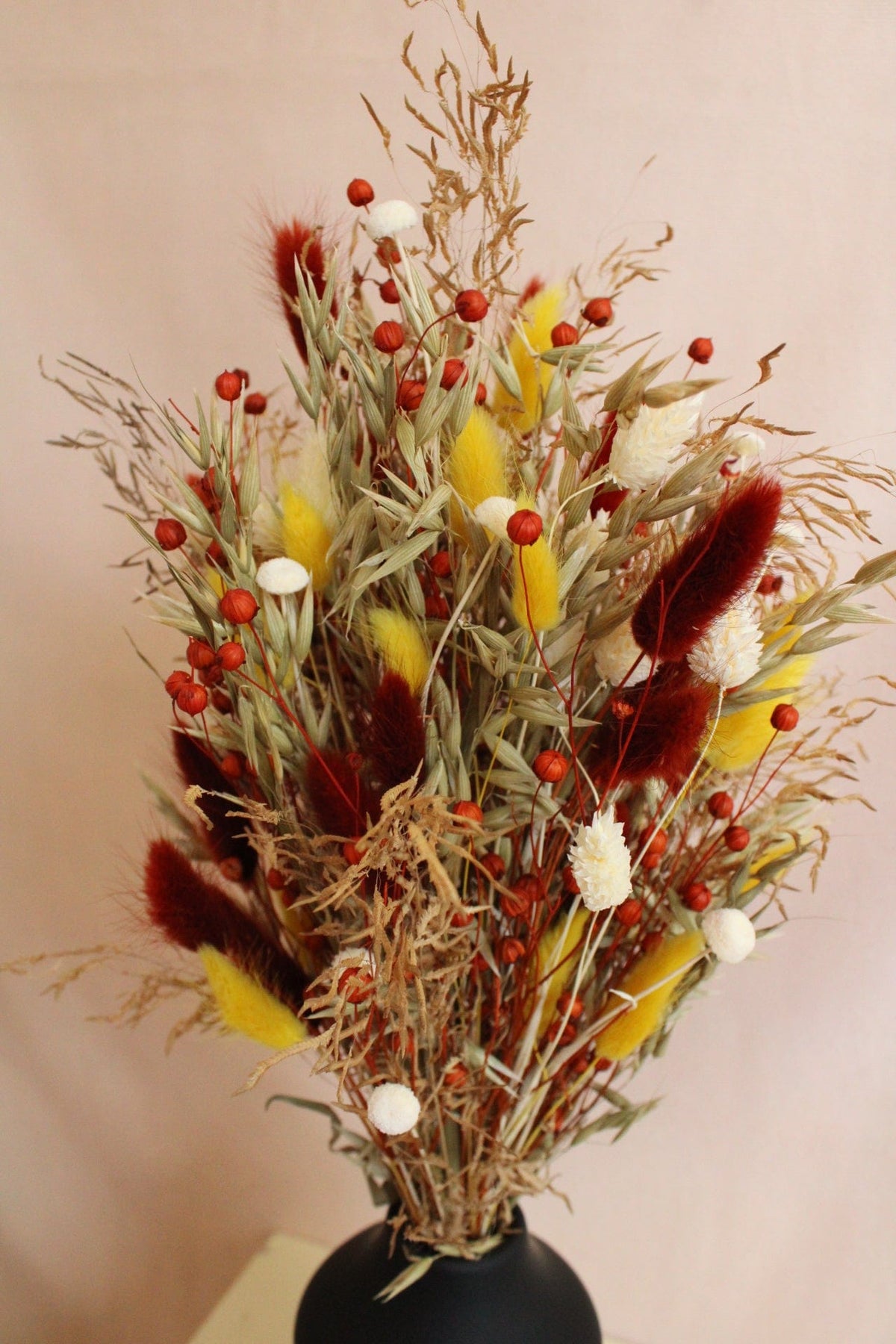 Vasenglück Trockenblumen Trockenblumenstrauss „No. 83“ aus Gräsern in Gelb & Orange