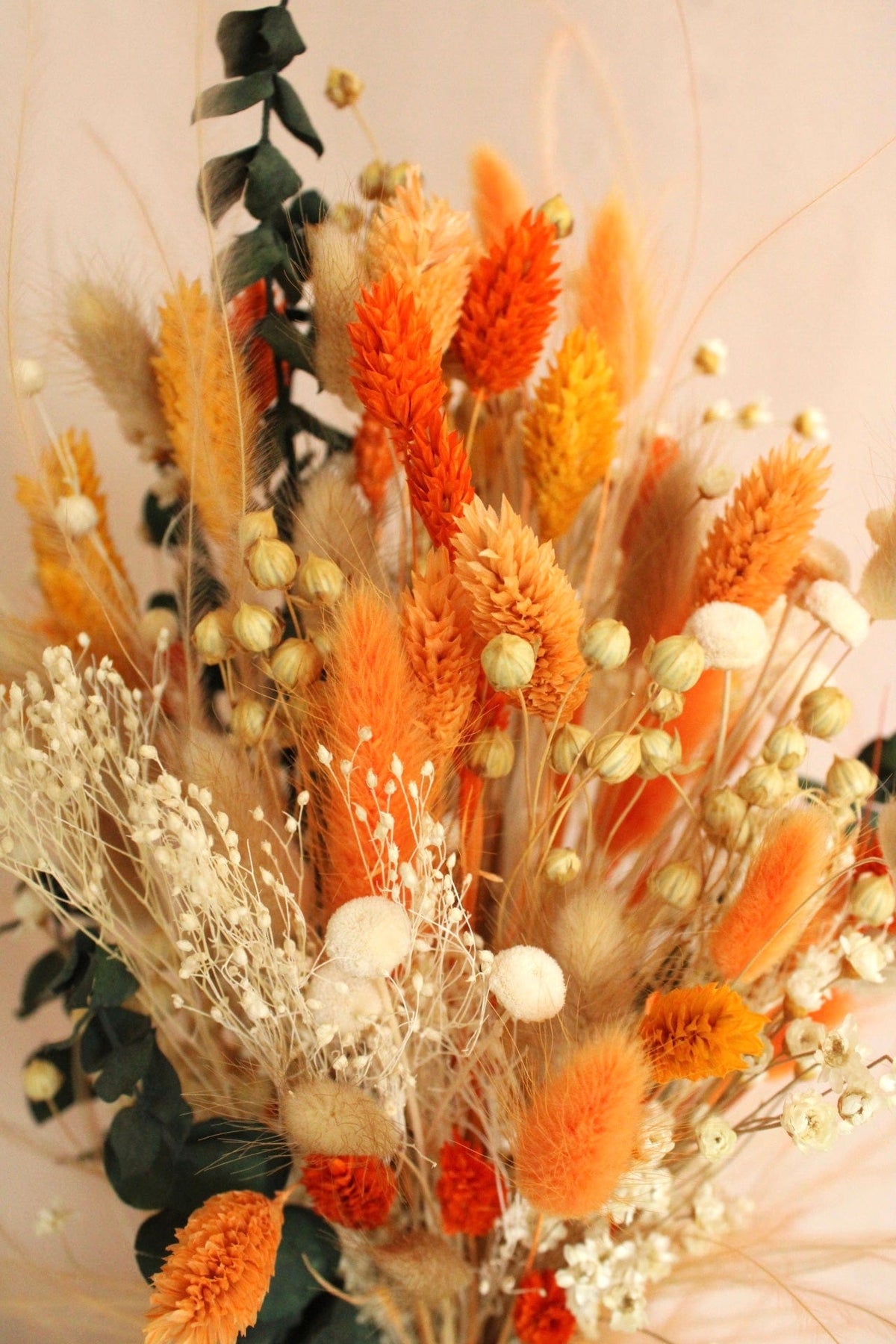 Vasenglück Trockenblumen Trockenblumenstrauss „No. 93“ in Orange & Creme mit Glixia