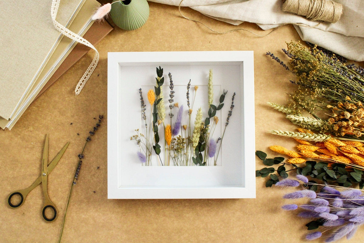 3D-Bilderrahmen mit Trockenblumen – Schöne DIY-Geschenkidee und Deko