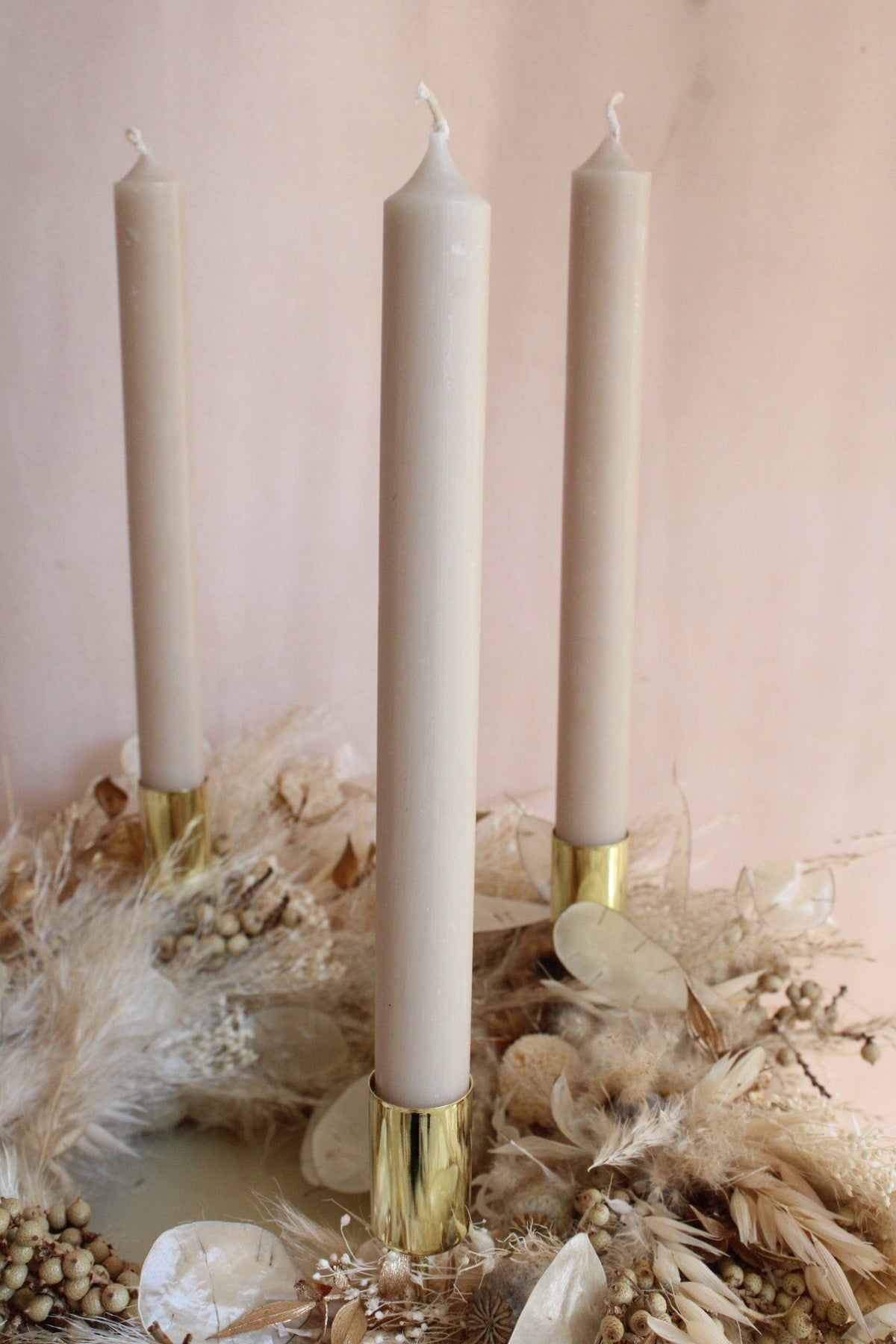 Stabkerzen Sand Beige für Adventskranz Ø2,2cm