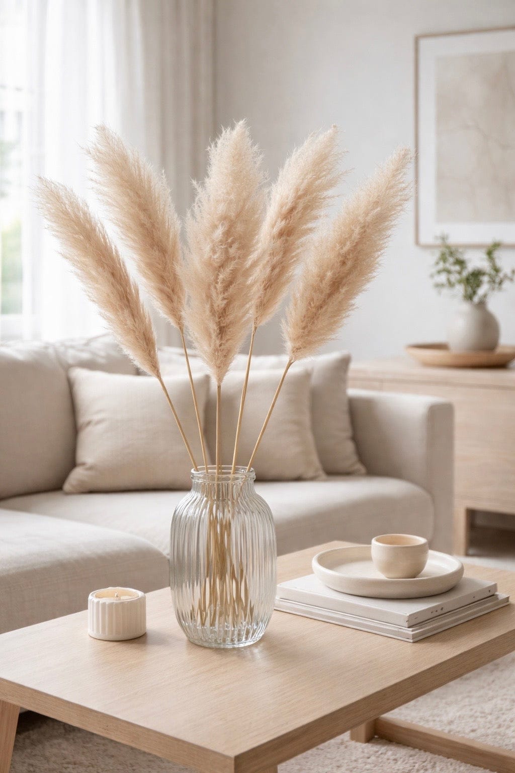 Vasenglück Pampasgras Getrocknetes Pampasgras "Wölkchen" | 5 Stück | Natur