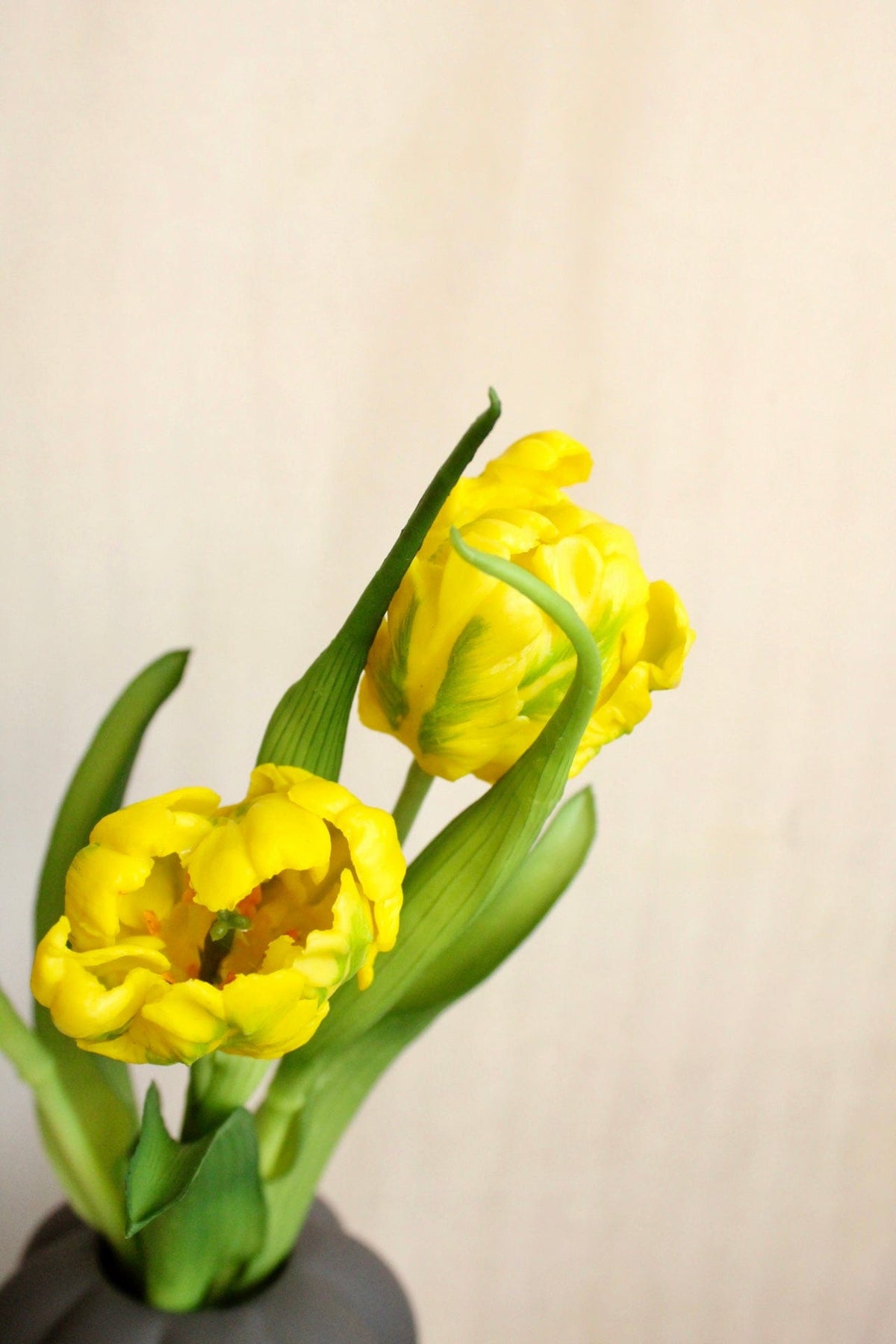 Vasenglück Seidenblume Kunstblume Kleine Papageien Tulpe | Gelb