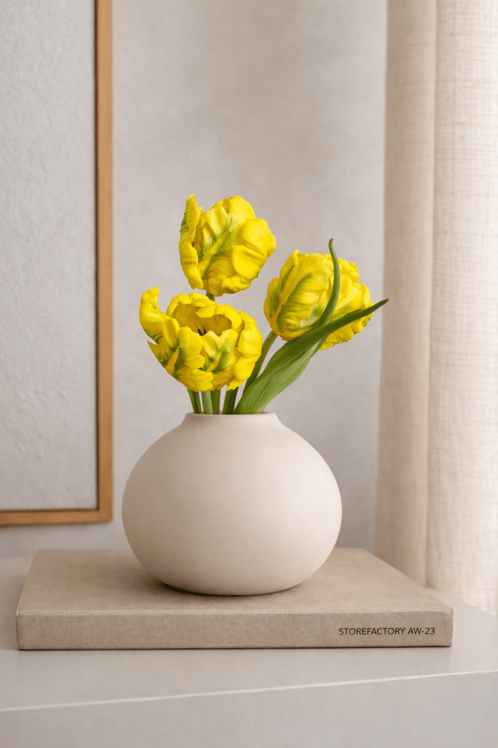 Vasenglück Seidenblume Kunstblume Kleine Papageien Tulpe | Gelb