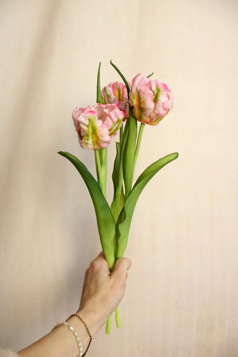 Vasenglück Seidenblume Kunstblume Kleine Papageien Tulpe | Rosa