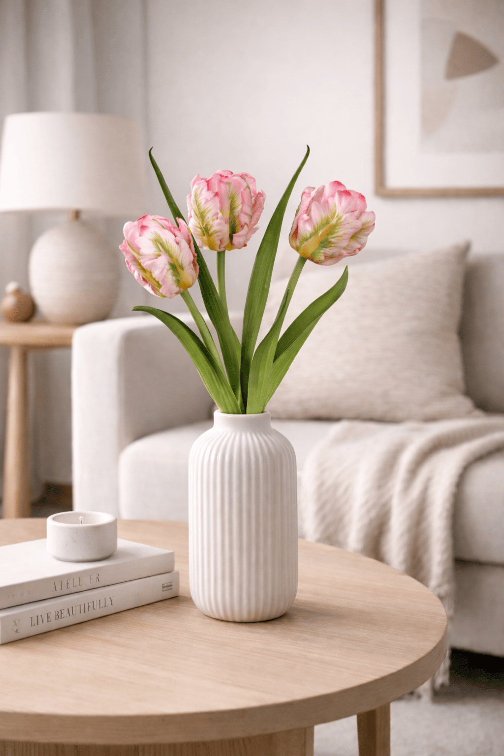 Vasenglück Seidenblume Kunstblume Kleine Papageien Tulpe | Rosa