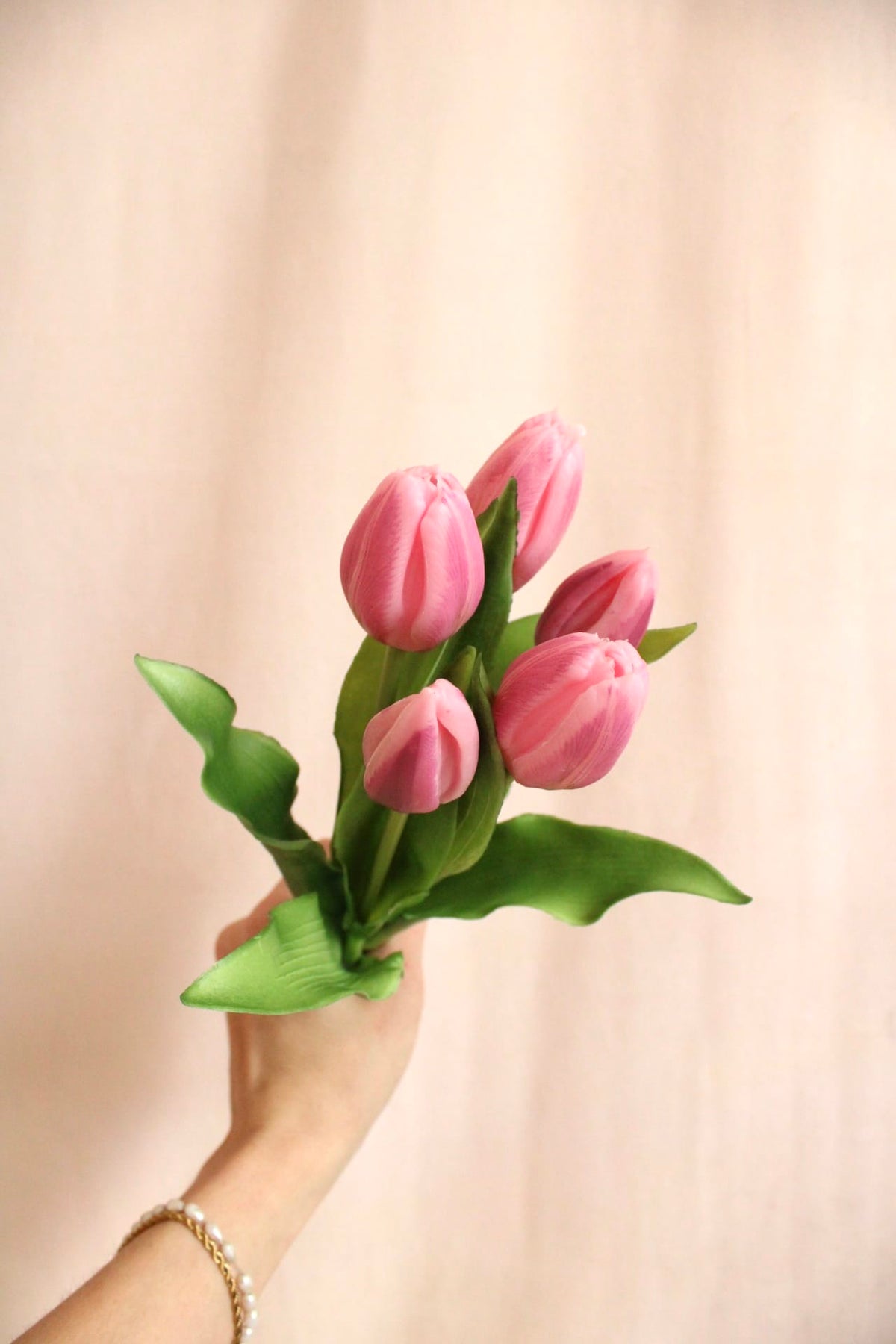 Vasenglück Seidenblume Kunstblume Kleine Tulpe | Rosa/Violett