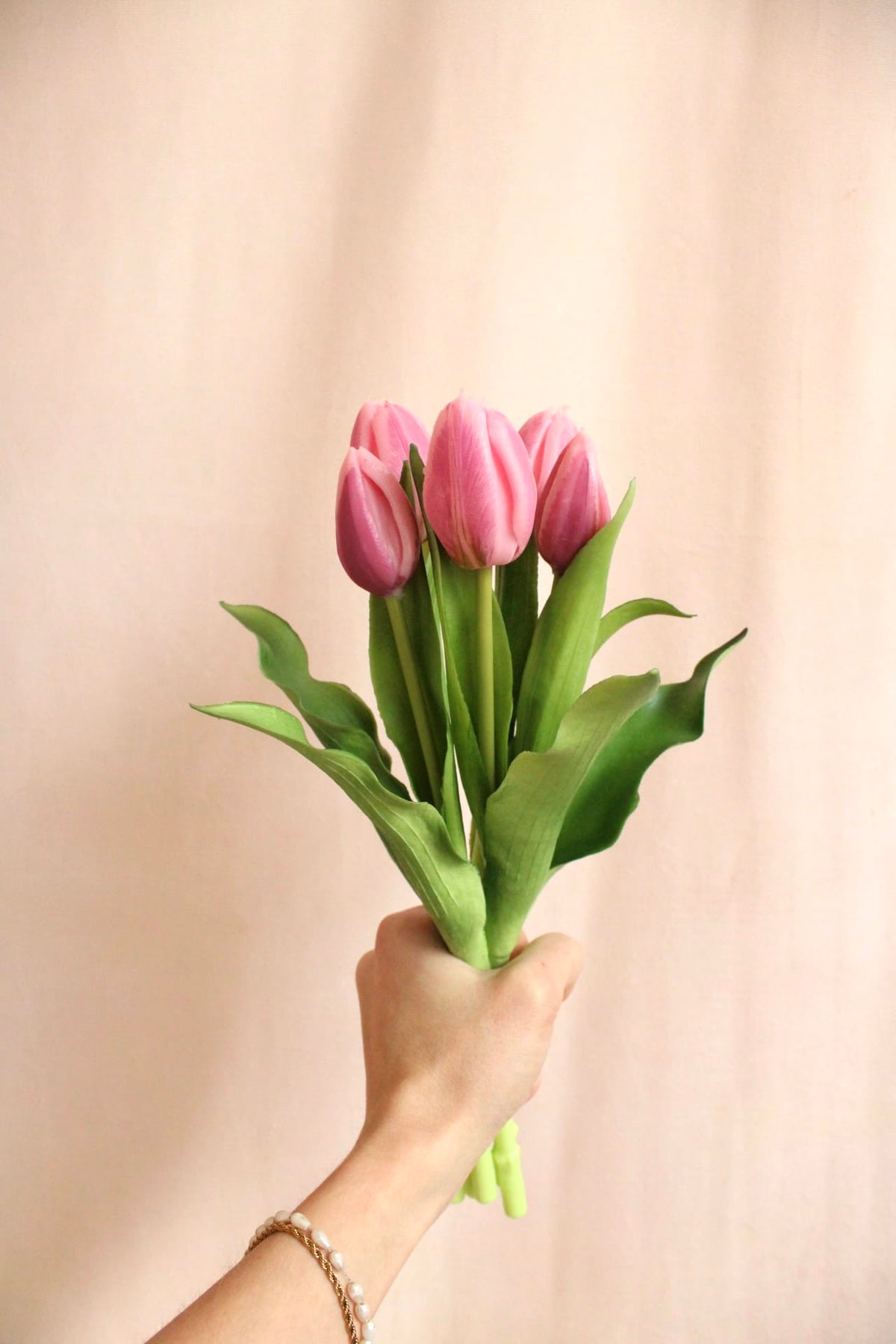 Vasenglück Seidenblume Kunstblume Kleine Tulpe | Rosa/Violett