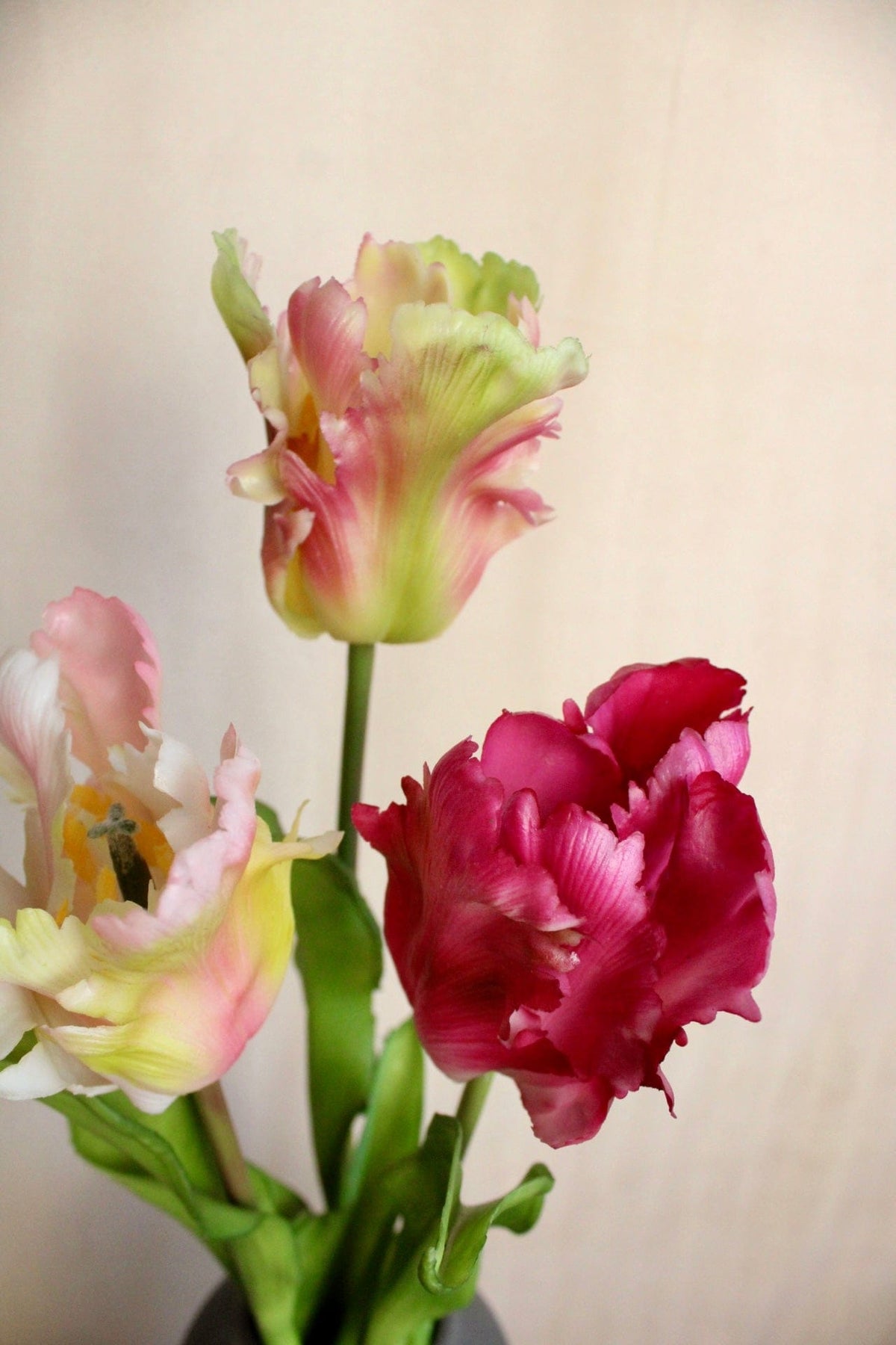 Vasenglück Seidenblume Kunstblume Papageien Tulpe | Pink Rosé Mix