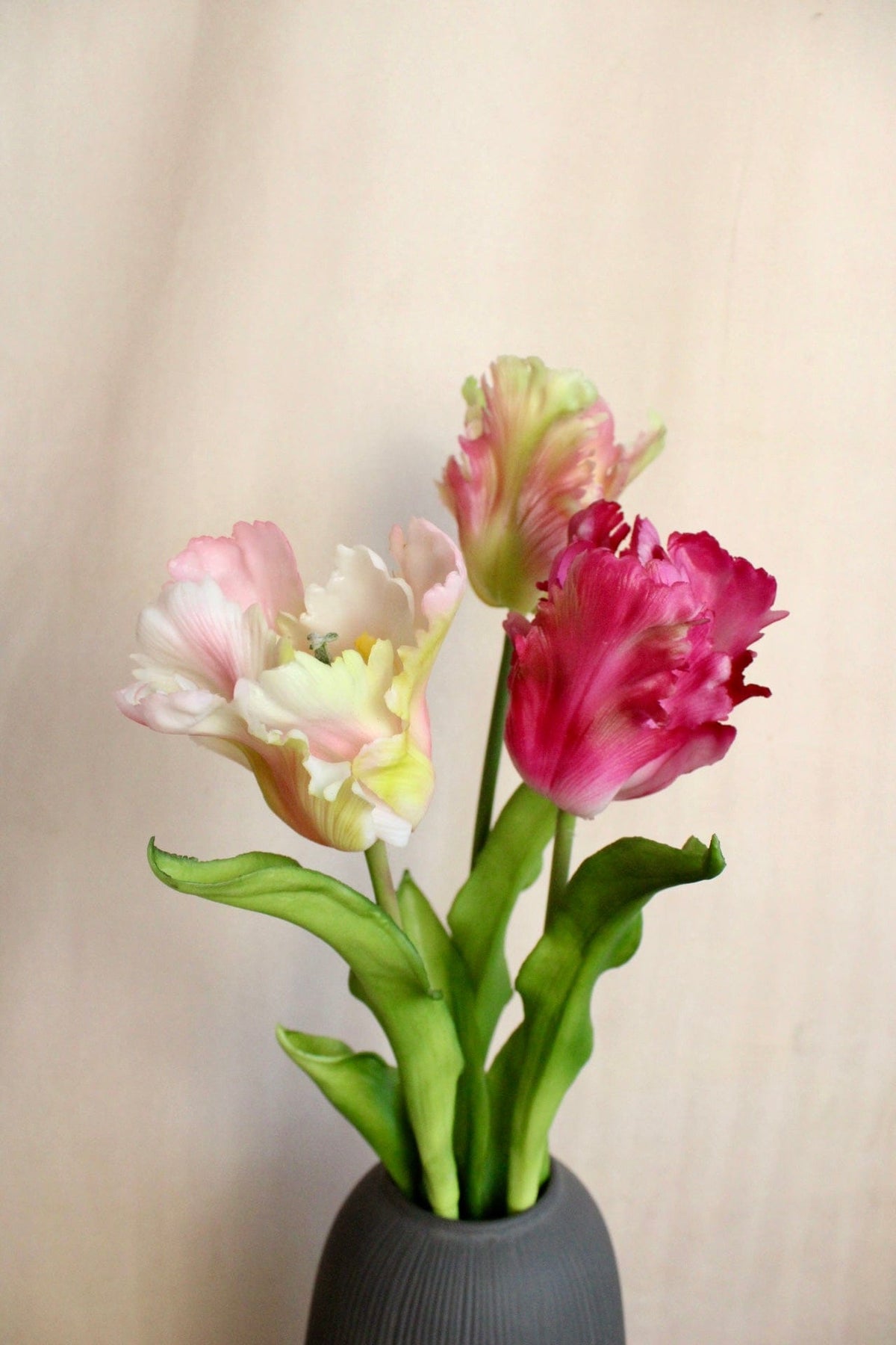 Vasenglück Seidenblume Kunstblume Papageien Tulpe | Pink Rosé Mix