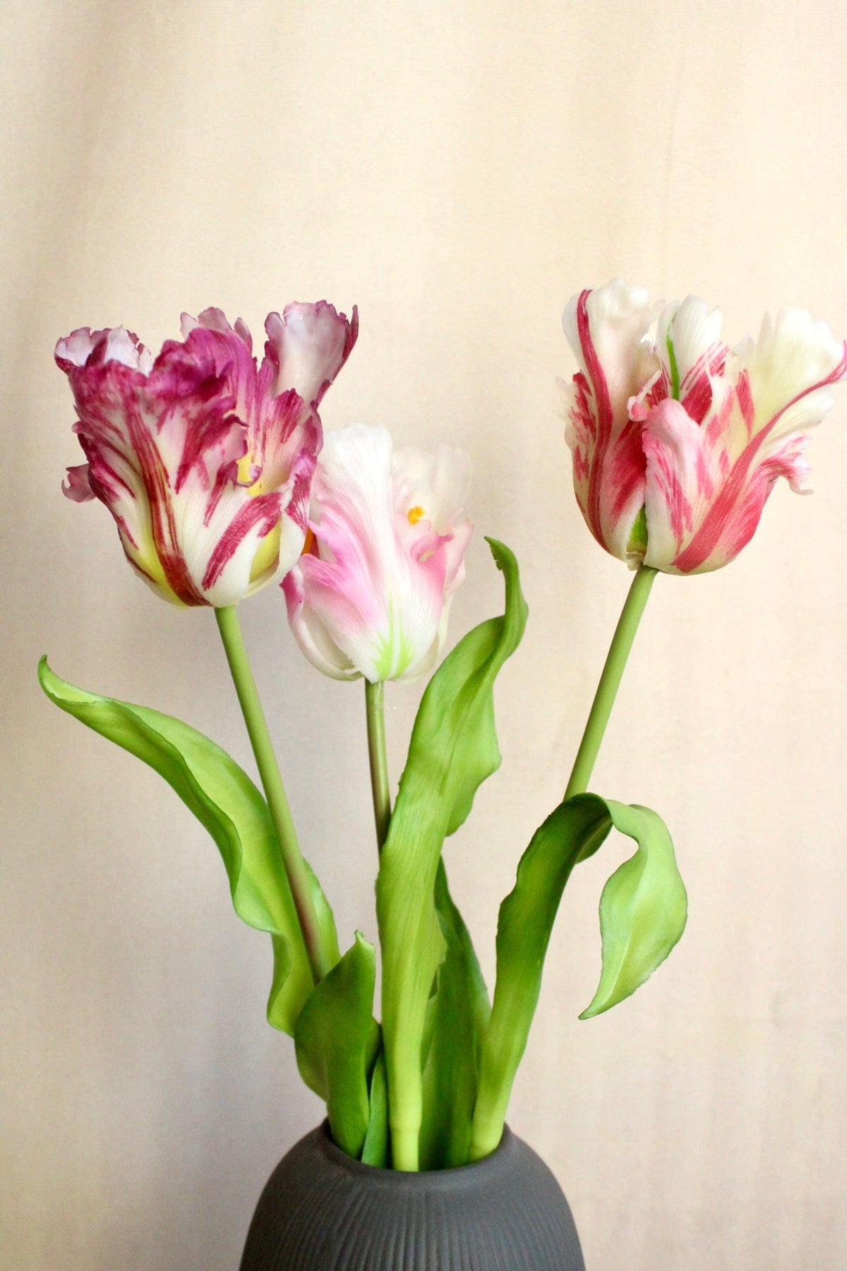 Vasenglück Seidenblume Kunstblume Papageien Tulpe | Rosé Mix