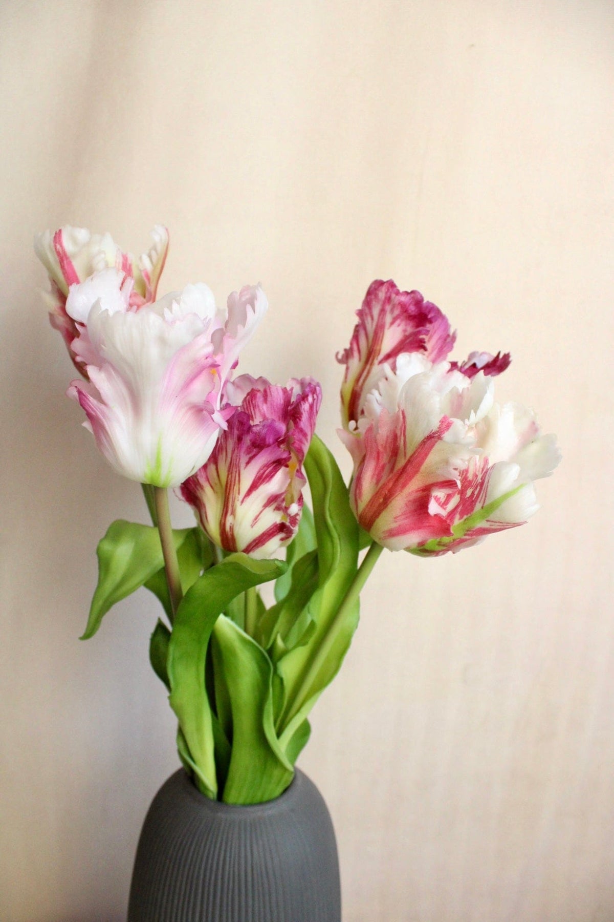 Vasenglück Seidenblume Kunstblume Papageien Tulpe | Rosé Mix