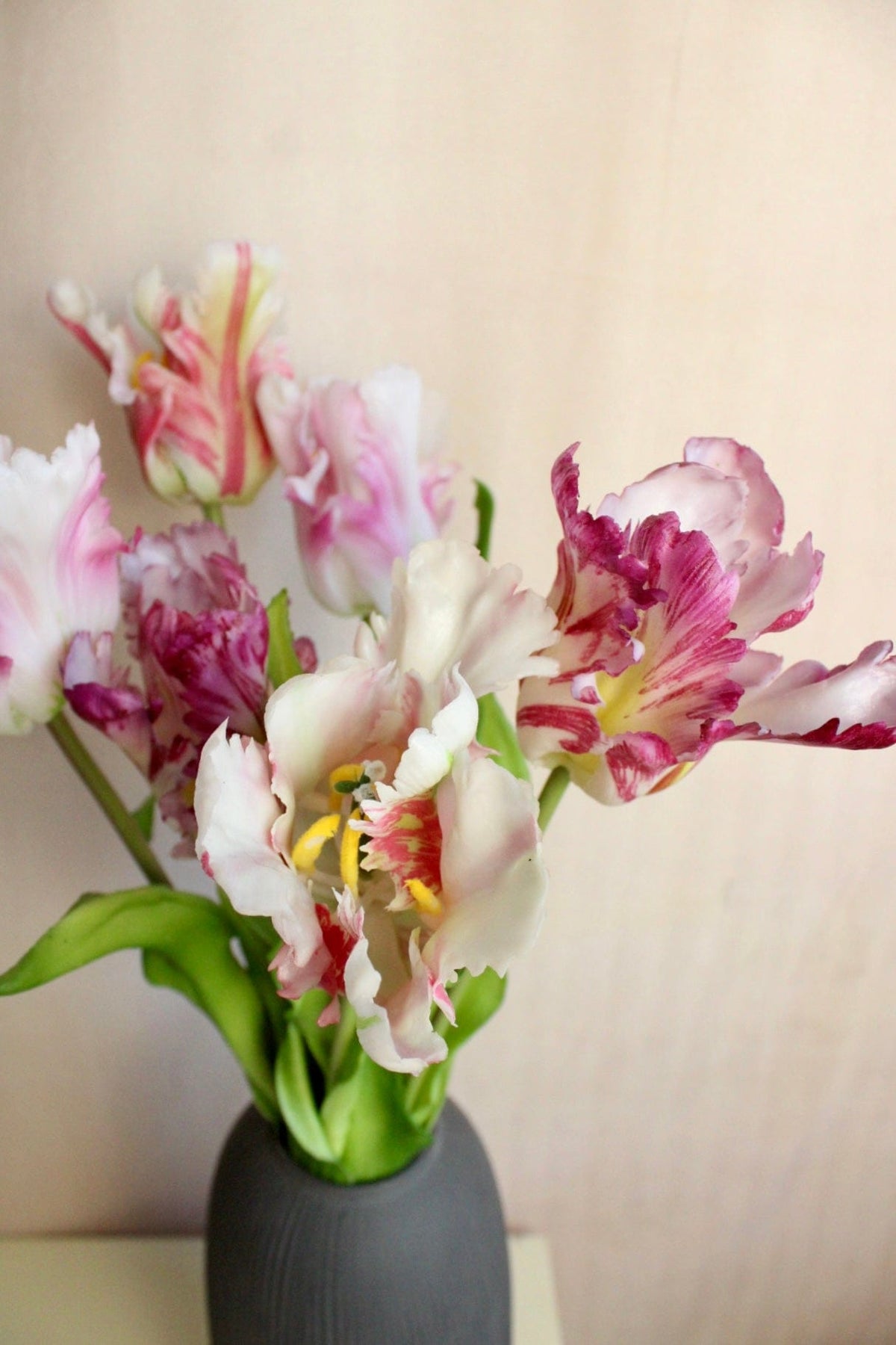 Vasenglück Seidenblume Kunstblume Papageien Tulpe | Rosé Mix