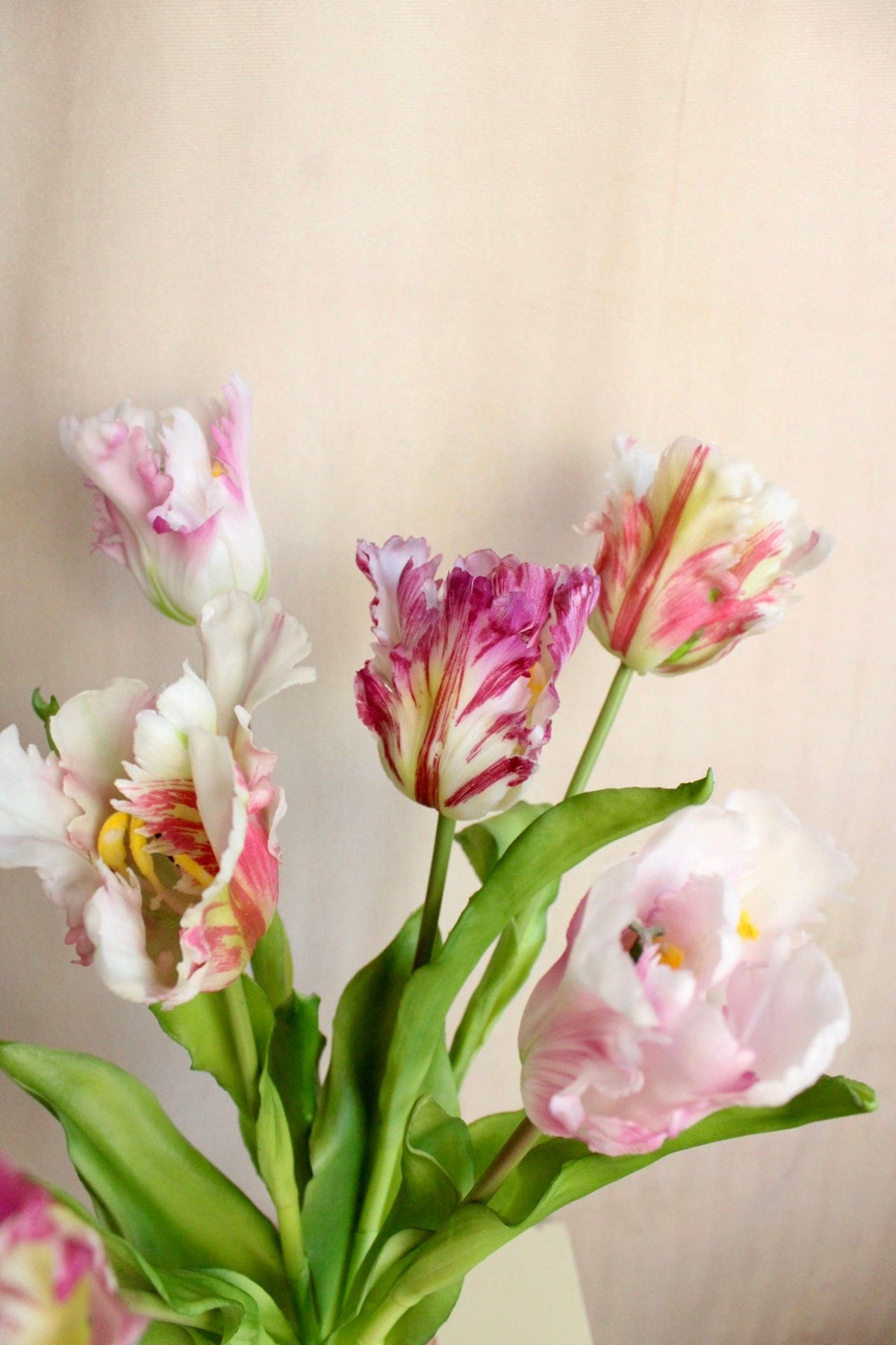 Vasenglück Seidenblume Kunstblume Papageien Tulpe | Rosé Mix