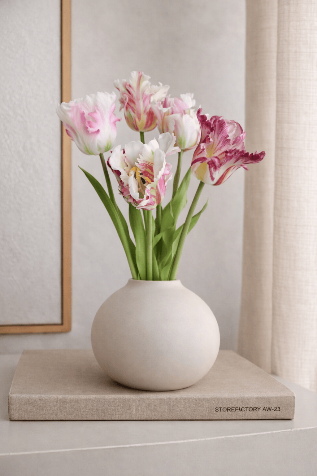 Vasenglück Seidenblume Kunstblume Papageien Tulpe | Rosé Mix