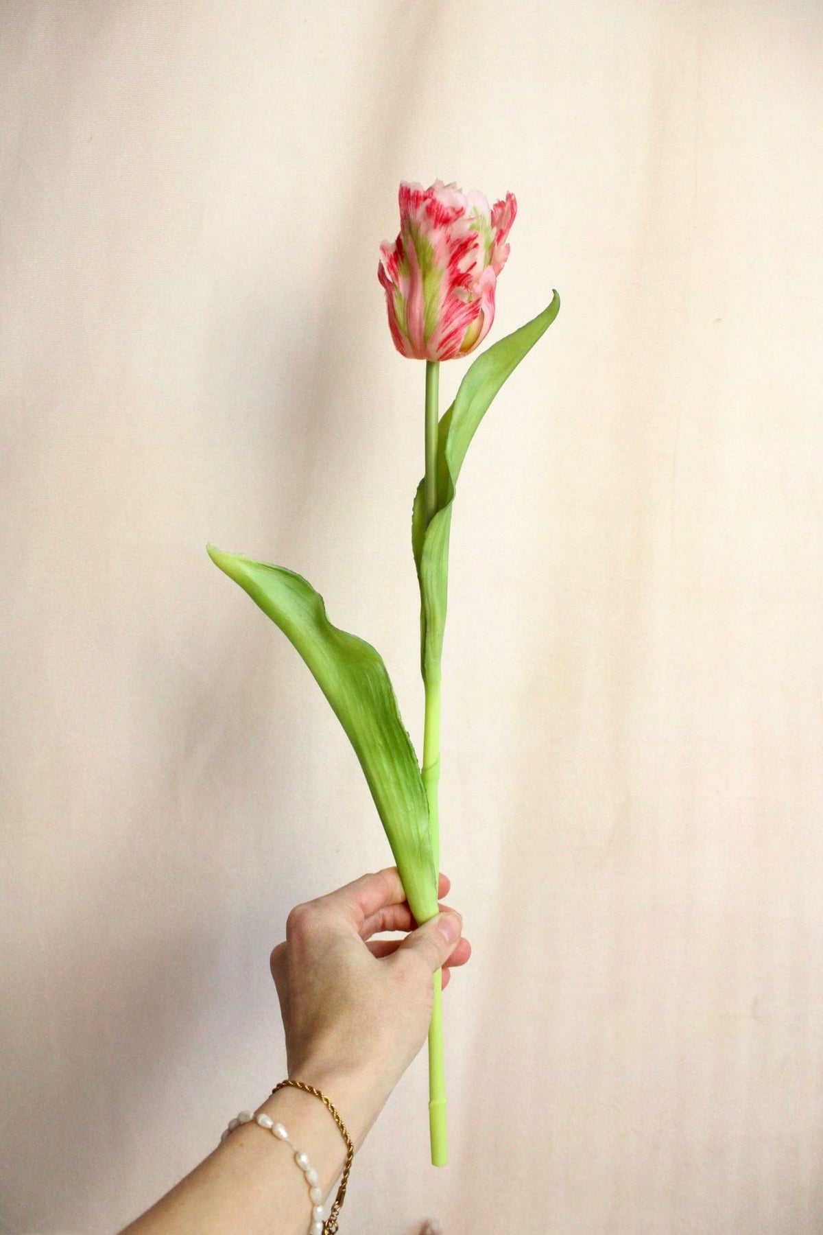 Vasenglück Seidenblume Kunstblume Papageien Tulpe | Weiß Beere Mix