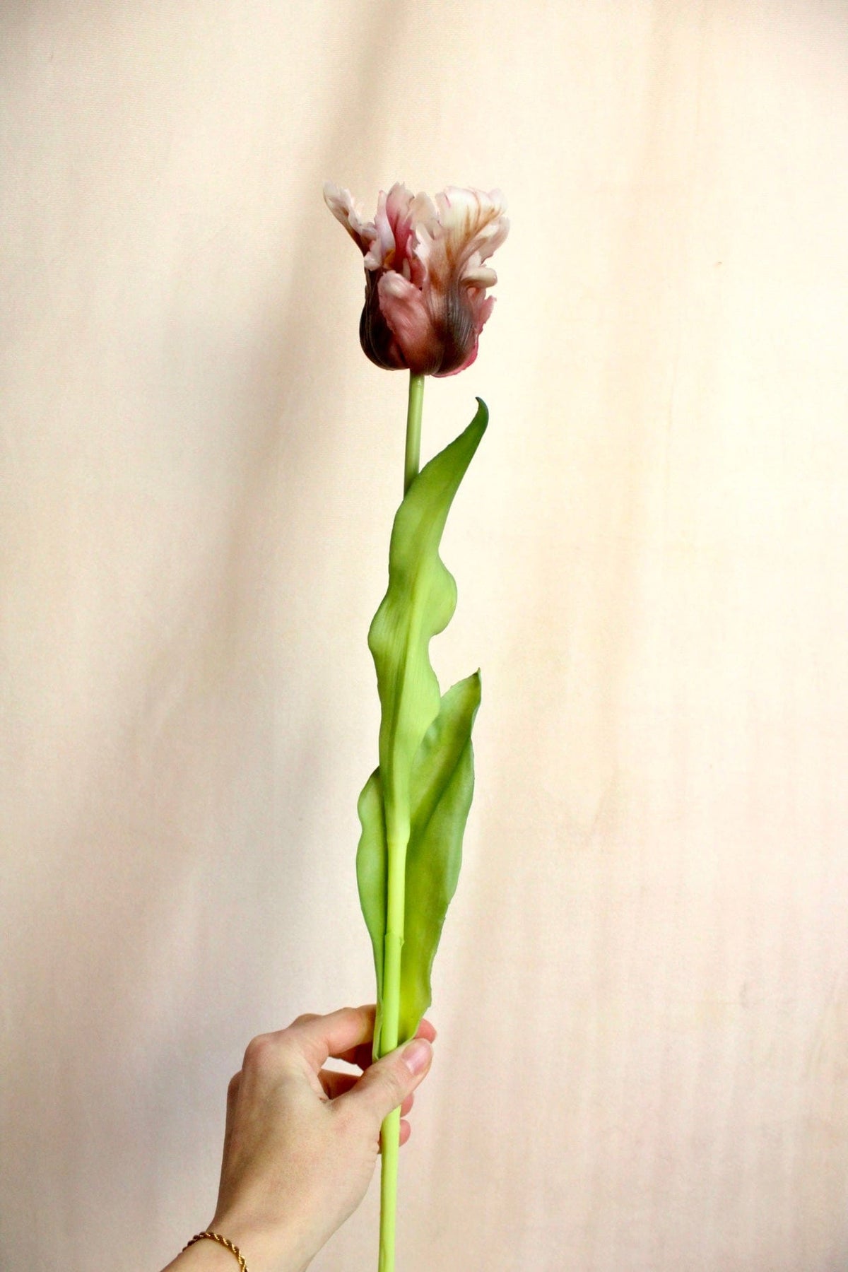 Vasenglück Seidenblume Kunstblume Papageien Tulpe | Weiß Beere Mix