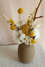 Vasenglück Sets Set aus Mini-Trockenblumenstrauß & Vase - Sunny Cotton