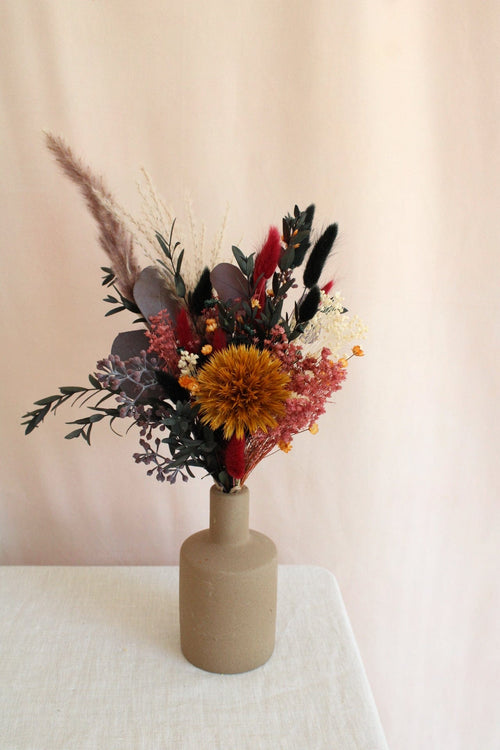Vasenglück Sets Set aus Mini-Trockenblumenstrauß & Vase - Sunny Thistle