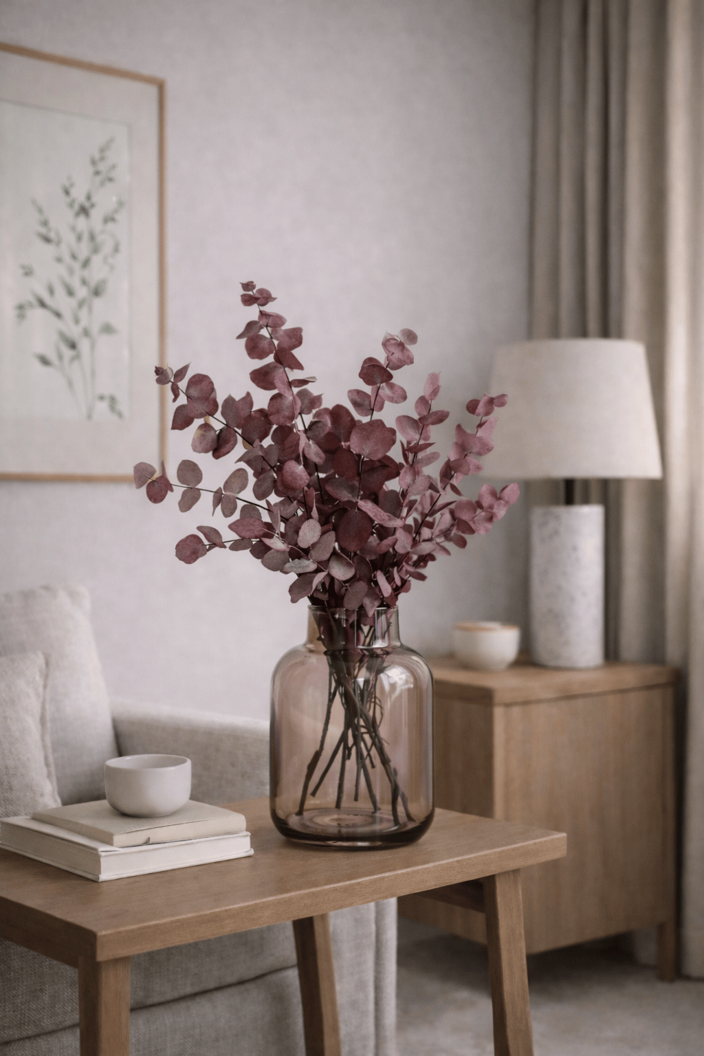 Vasenglück Trockenblumen Eukalyptus Cinerea konserviert | 1 Bund | Dunkelrot