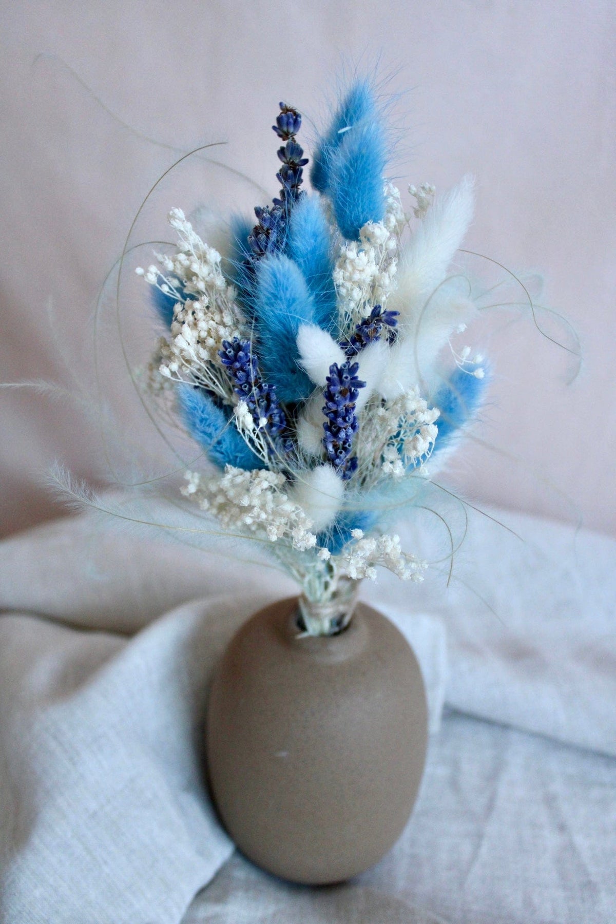 Vasenglück Trockenblumen Kleiner Trockenblumenstrauss „Lavendel-Liebe“ | Blau & Creme