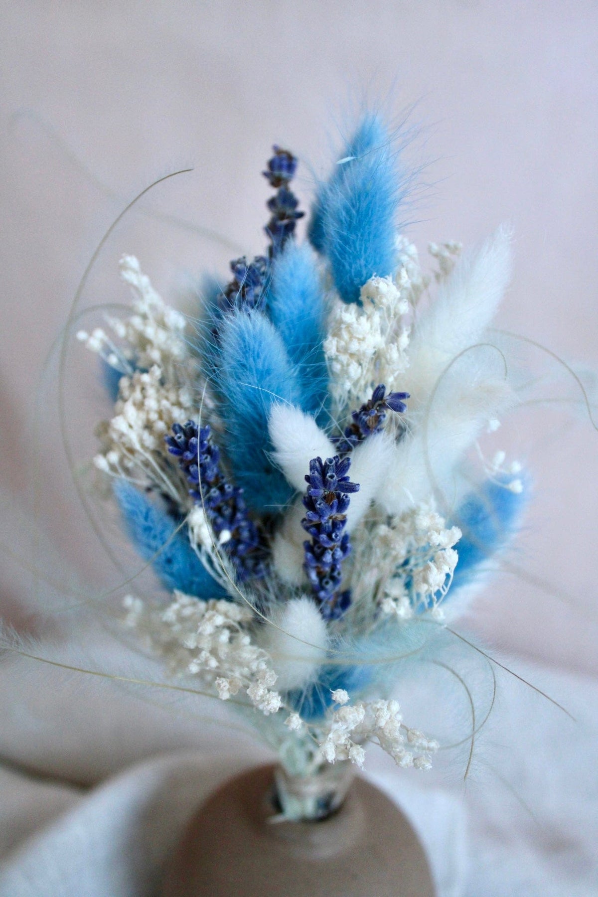 Vasenglück Trockenblumen Kleiner Trockenblumenstrauss „Lavendel-Liebe“ | Blau & Creme