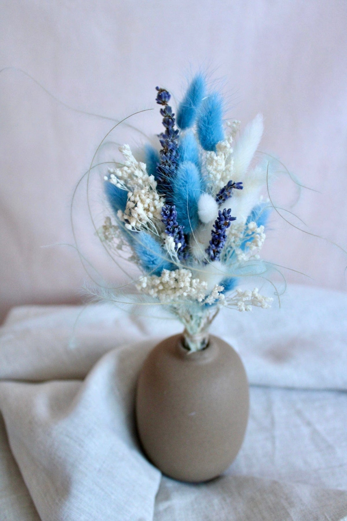 Vasenglück Trockenblumen Kleiner Trockenblumenstrauss „Lavendel-Liebe“ | Blau & Creme