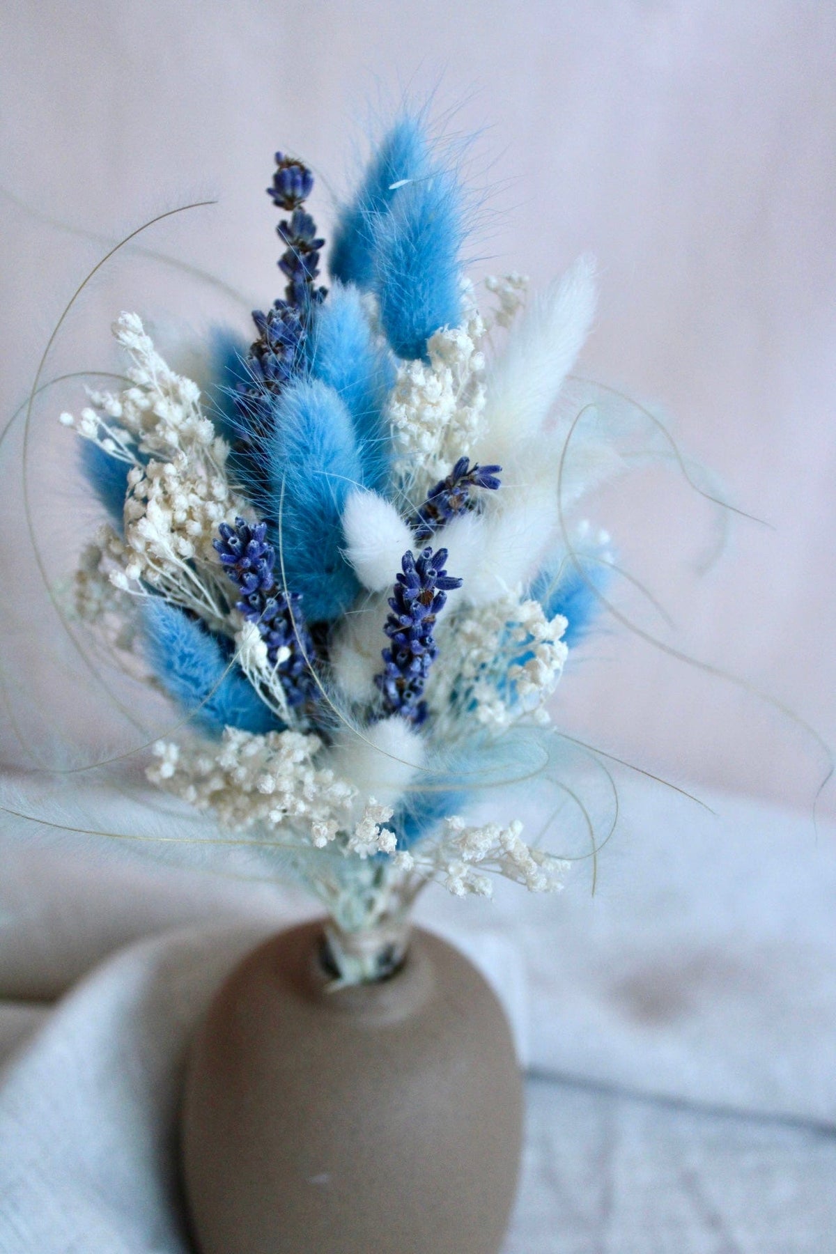 Vasenglück Trockenblumen Kleiner Trockenblumenstrauss „Lavendel-Liebe“ | Blau & Creme