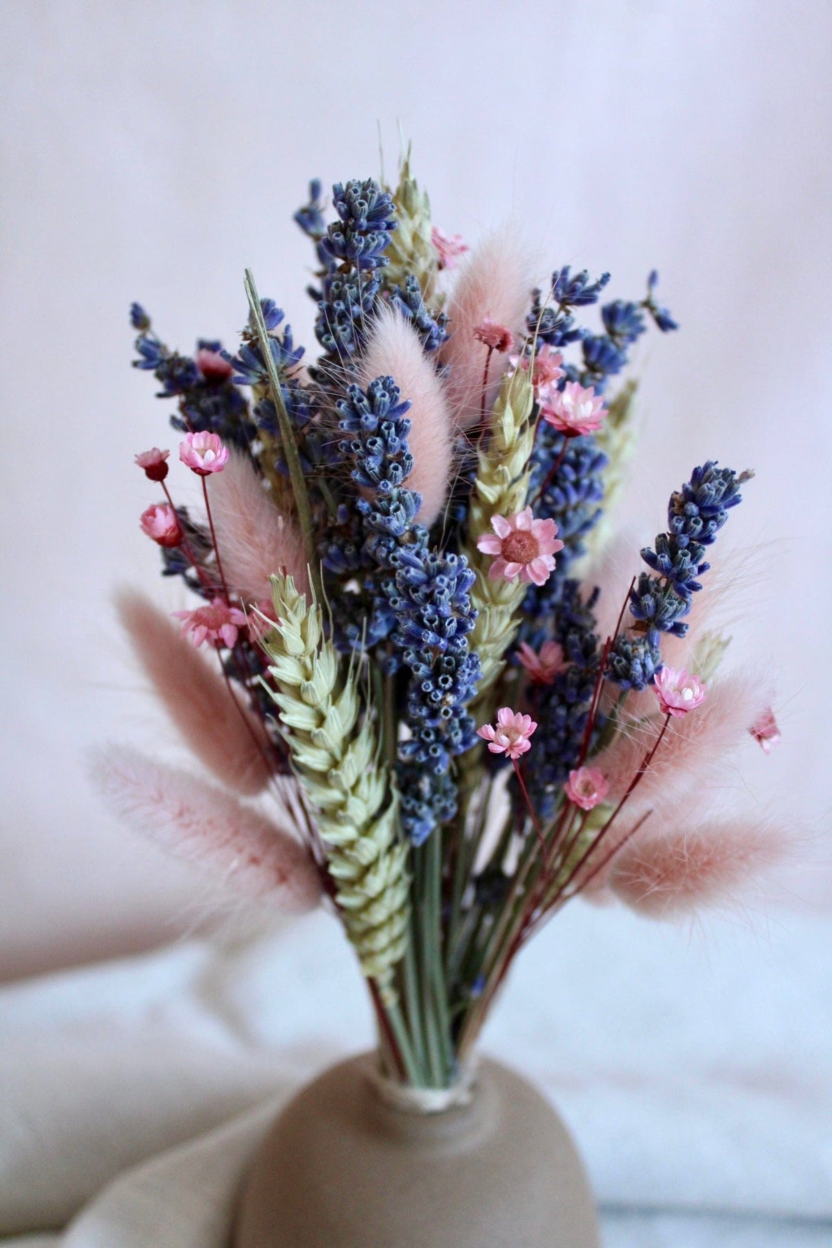 Vasenglück Trockenblumen Kleiner Trockenblumenstrauss „Lavendel-Liebe“ | Rosa & Grün