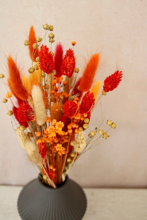 Vasenglück Trockenblumen Kleiner Trockenblumenstrauß „No. 2“ in Orange und Gelb