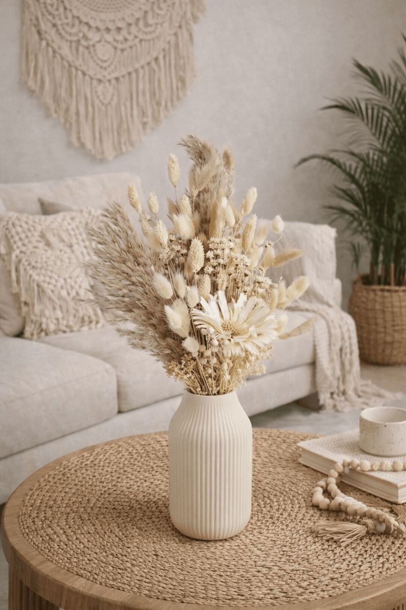 Vasenglück Trockenblumen Trockenblumenstrauss „Fluffy Boho“