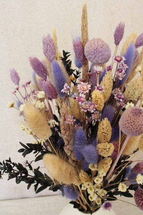 Vasenglück Trockenblumen Trockenblumenstrauß „No. 10“ in Lila mit Eukalyptus