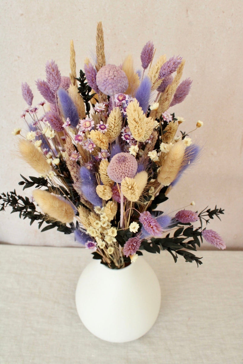 Vasenglück Trockenblumen Trockenblumenstrauß „No. 10“ in Lila mit Eukalyptus
