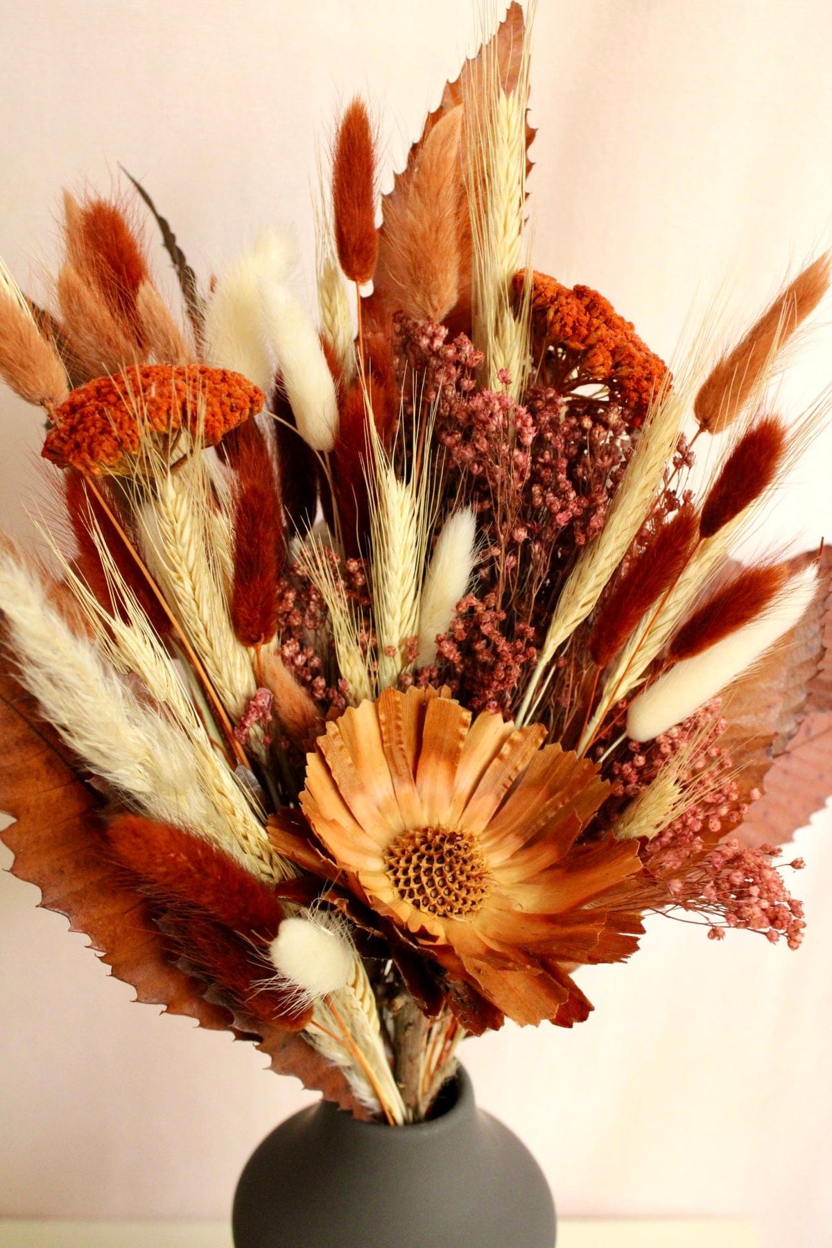 Vasenglück Trockenblumen Trockenblumenstrauss „No. 103“ mit Herbstlaub & Gerste