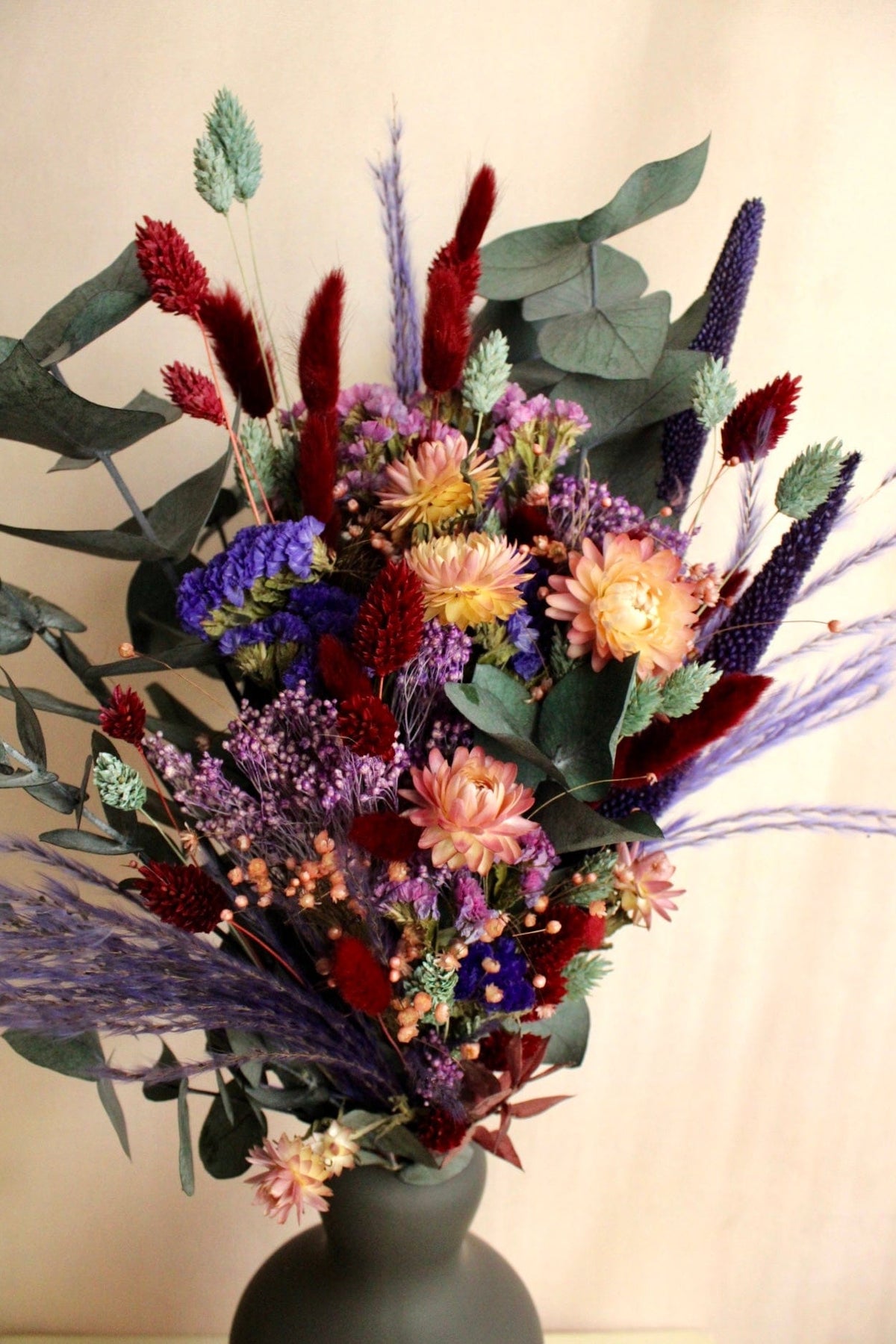 Vasenglück Trockenblumen Trockenblumenstrauss „No. 105“ mit Eukalyptus & Strandflieder