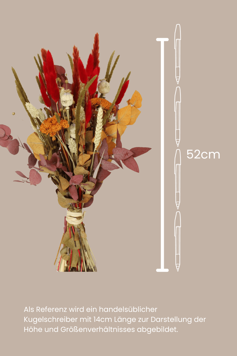 Vasenglück Trockenblumen Trockenblumenstrauß „No. 12“ in Rot und Orange