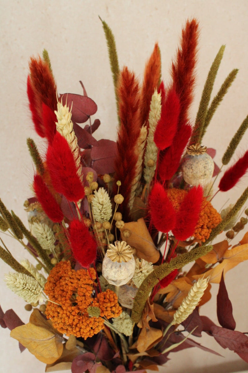 Vasenglück Trockenblumen Trockenblumenstrauß „No. 12“ in Rot und Orange