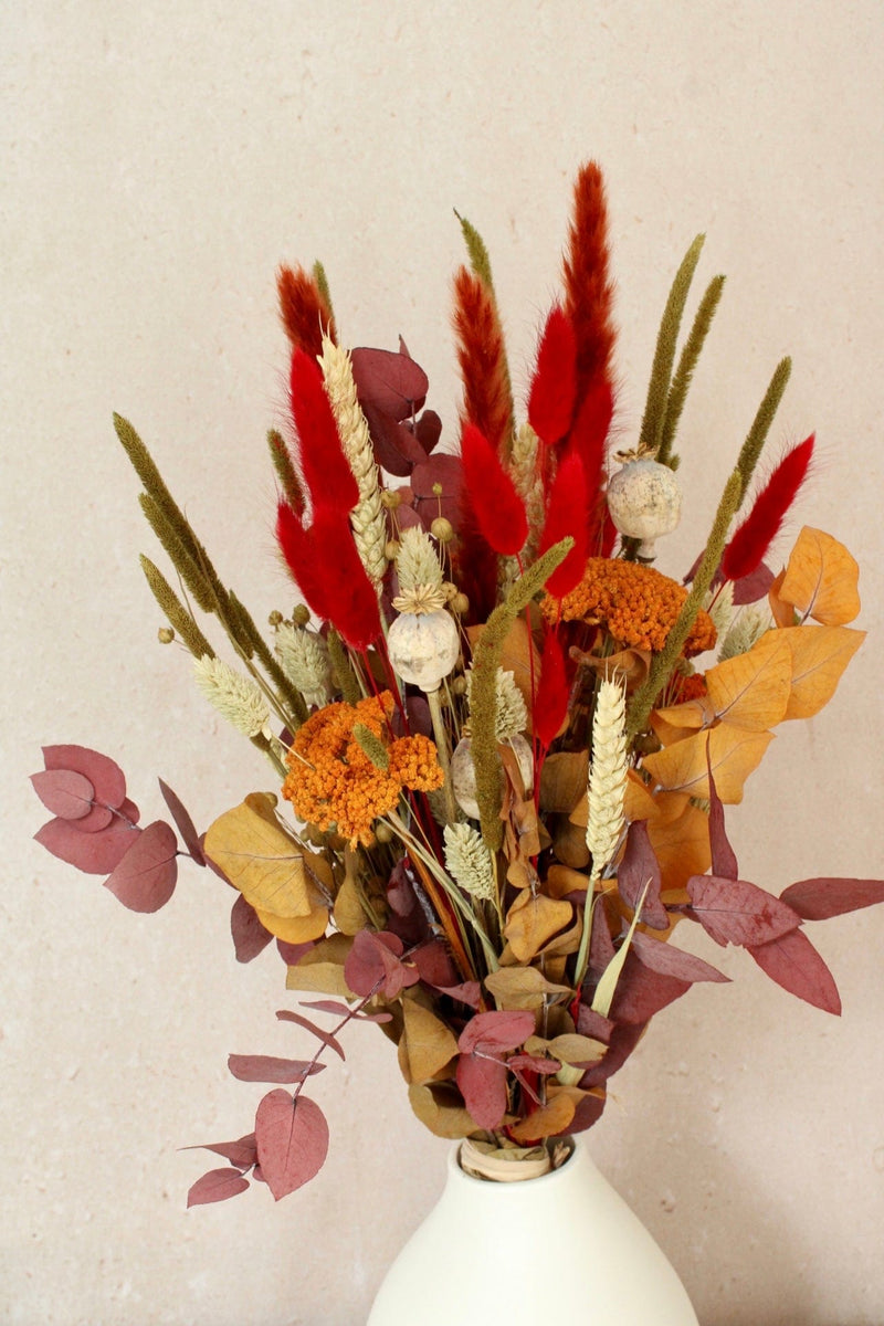 Vasenglück Trockenblumen Trockenblumenstrauß „No. 12“ in Rot und Orange