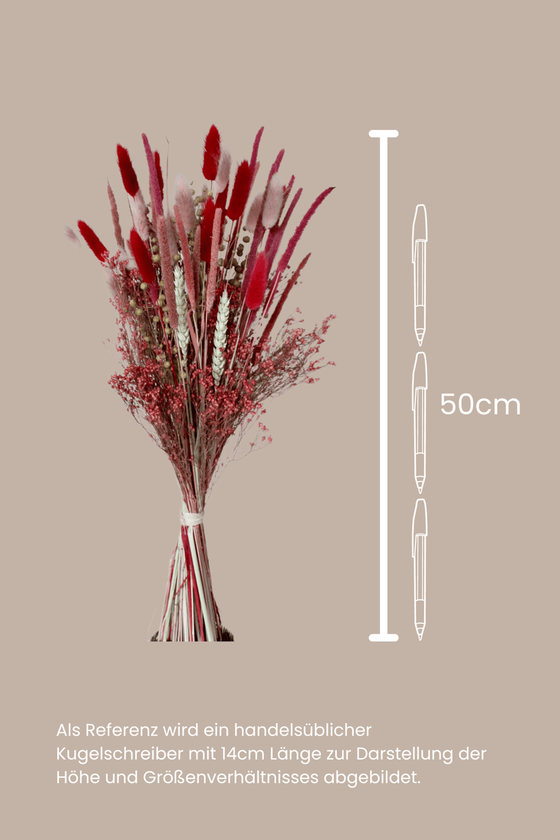 Vasenglück Trockenblumen Trockenblumenstrauß „No. 14“ in Rot und Rosa