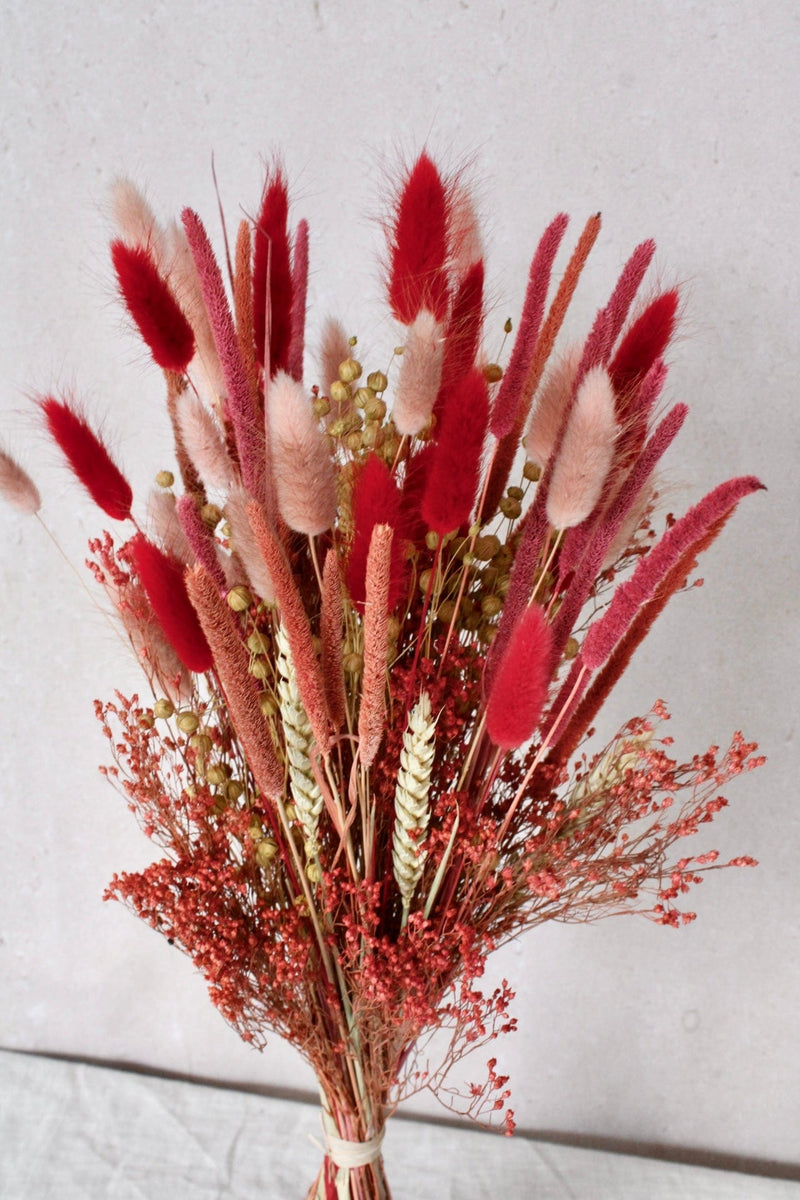 Vasenglück Trockenblumen Trockenblumenstrauß „No. 14“ in Rot und Rosa