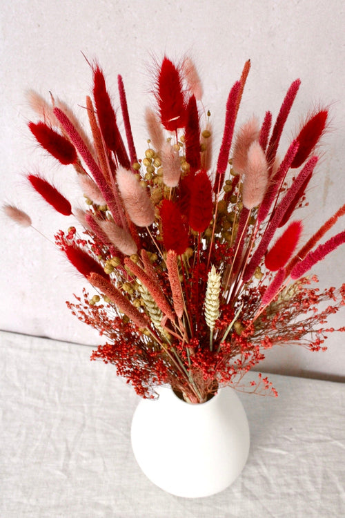 Vasenglück Trockenblumen Trockenblumenstrauß „No. 14“ in Rot und Rosa