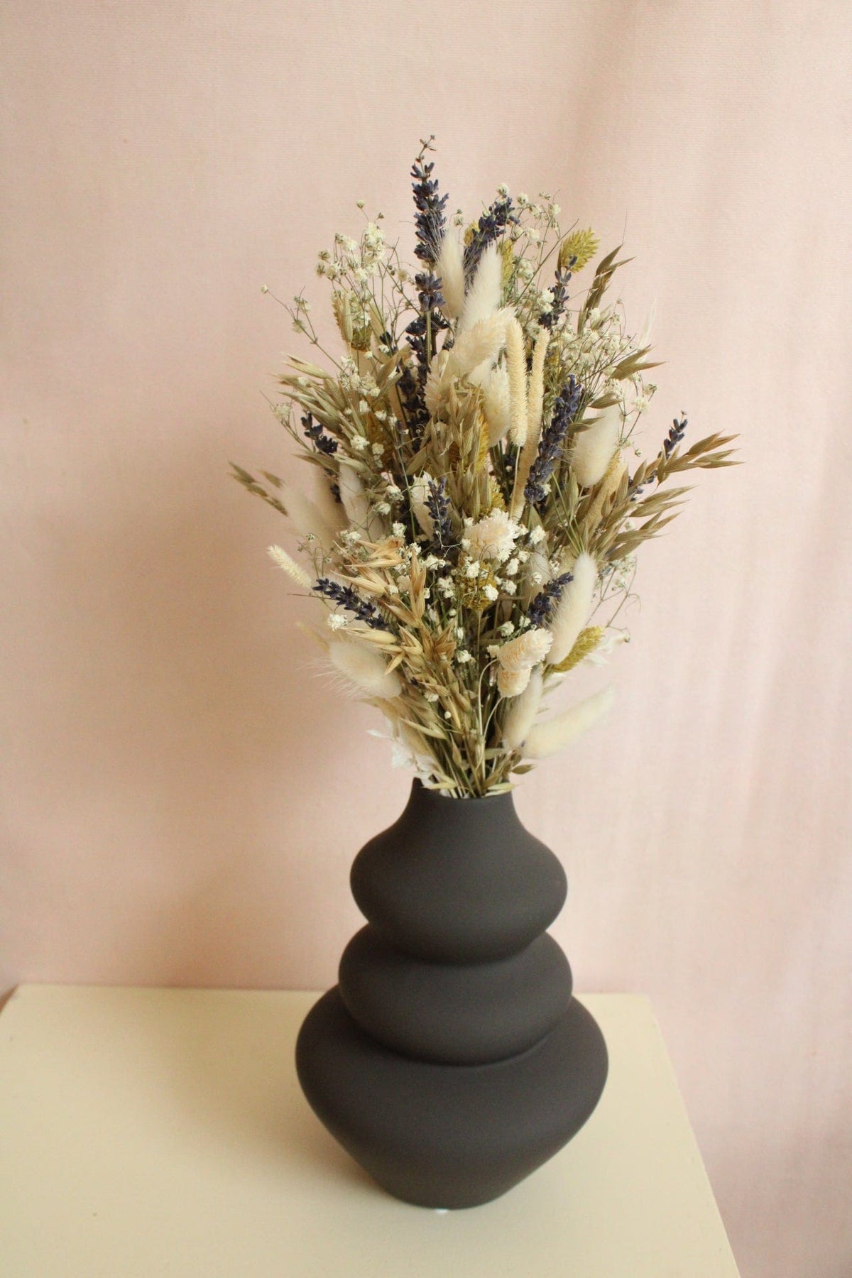 Vasenglück Trockenblumen Trockenblumenstrauss „No. 84“ Gelb Grün mit Lavendel & Schleierkraut