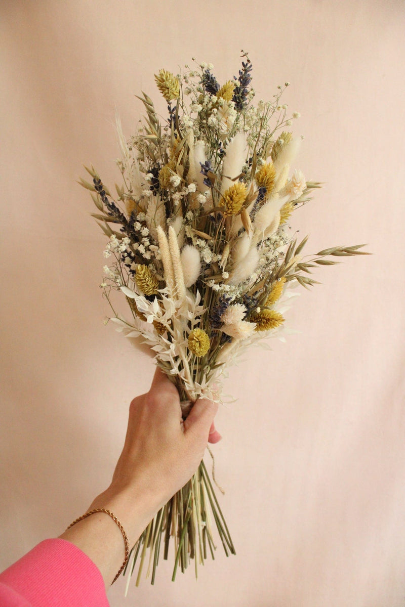 Vasenglück Trockenblumen Strauß ohne Vase Trockenblumenstrauss „No. 84“ Gelb Grün mit Lavendel & Schleierkraut