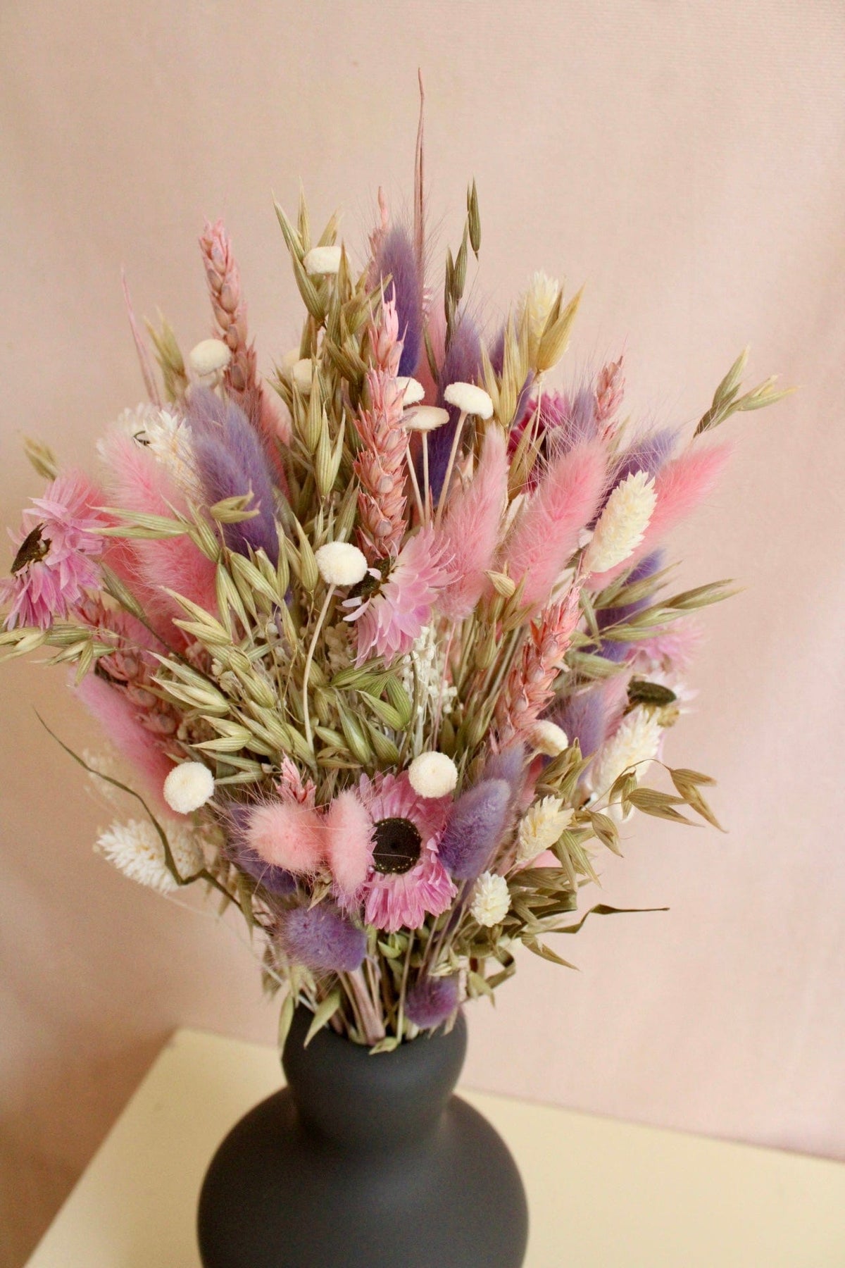 Vasenglück Trockenblumen Trockenblumenstrauss „No. 85“ Rosa & Lila mit Hafer
