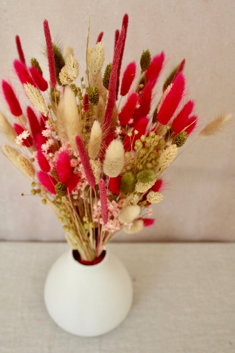 Vasenglück Trockenblumen Trockenblumenstrauß „No. 9“ in Pink und Grün