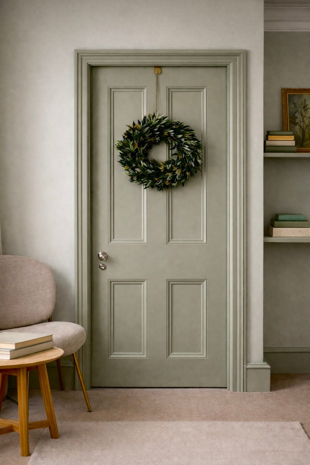 Vasenglück Trockenblumenkranz Trockenblumenkranz | Olivenzweige Dunkelgrün