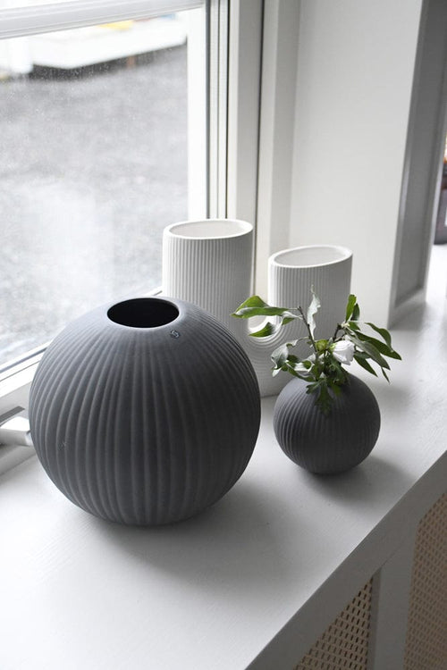 Storefactory Vase Vase | Vena Groß | Dunkelgrau