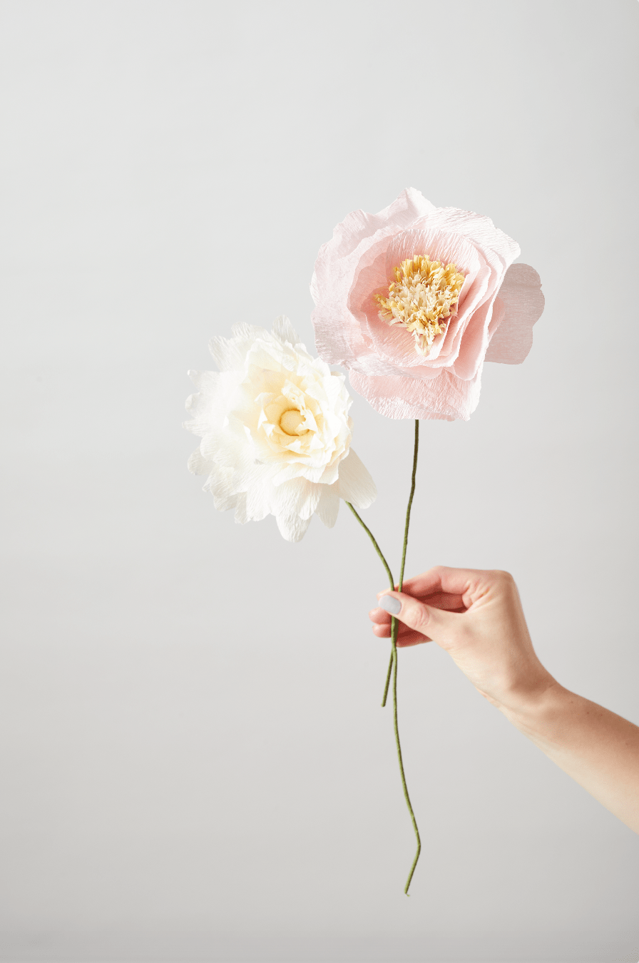 Papierblume | Eismohn | Rosa Vasenglück